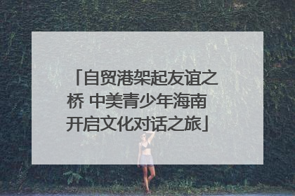 自贸港架起友谊之桥 中美青少年海南开启文化对话之旅